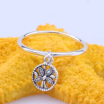 

Authentic 925 Sterling Silver New Retro Palace Style Tree Of Life Simple Ring For Women Wedding Party Gift Fashion Jewelry