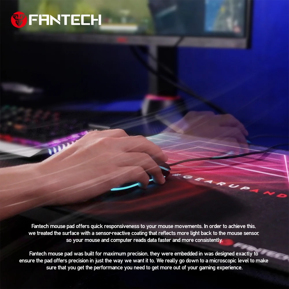 FANTECH MP452 большой коврик для мыши гладкая поверхность и противоскользящий натуральный каучуковый коврик для Dota PUBG коврик для мыши геймер