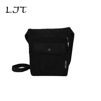 

LJT 2019 Women Corduroy Zipper Shoulder Bag Cotton Canvas Handbag Bags for Women 2019 Corduroy Tote Vintage Messenger Bags Sac