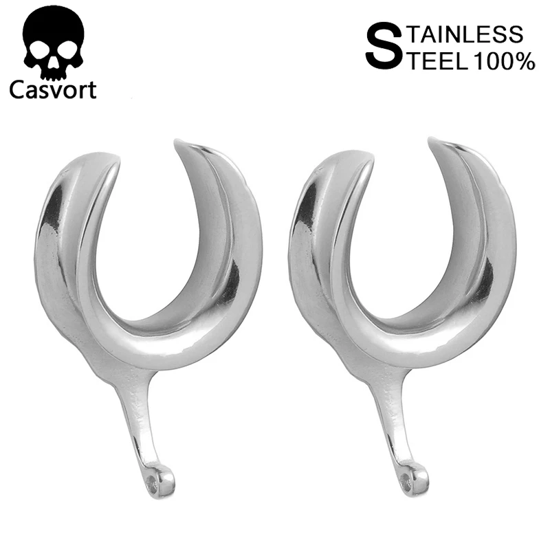 Casvort 2 шт. новое кольцо для пирсинга, растяжки, модные ювелирные изделия для пирсинга, серьги в подарок - Окраска металла: silver