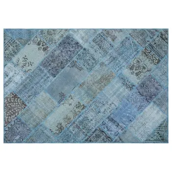 

Handmade Blue Vintage Overdyed Patchwork Area Rug 160x230 Cm-5'3''X7'7''