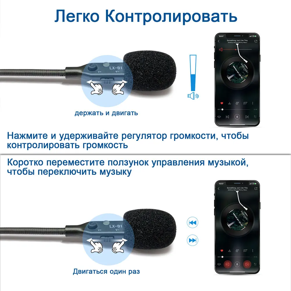 LEXIN Новое LX-B1 Bluetooth Мотошлема Гарнитура с Водонепроницаемым и Громгим Звуком BT21 для Мотоцикла/Снегохода/Сноуборда