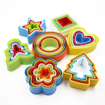 

New 5 or 6 Pcs/set DIY Star Tree Round Heart Flower Cake Moud Lovely Cookies Cutter Frame Mold Cookie Maker For Kids