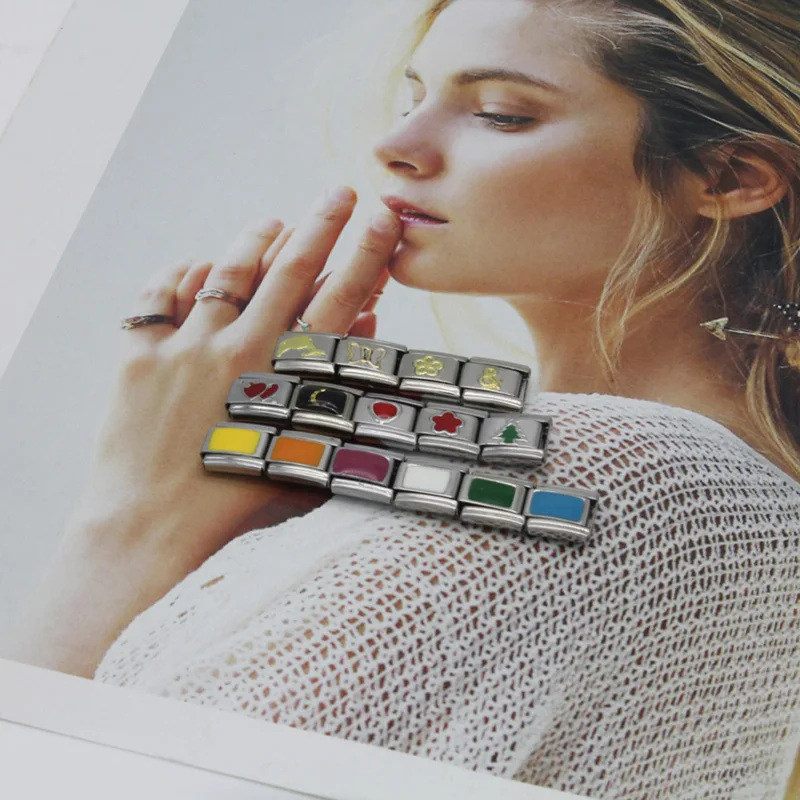 Fyour ювелирные изделия 9 мм ширина Itlian Браслет Подвески оригинальный ромашка