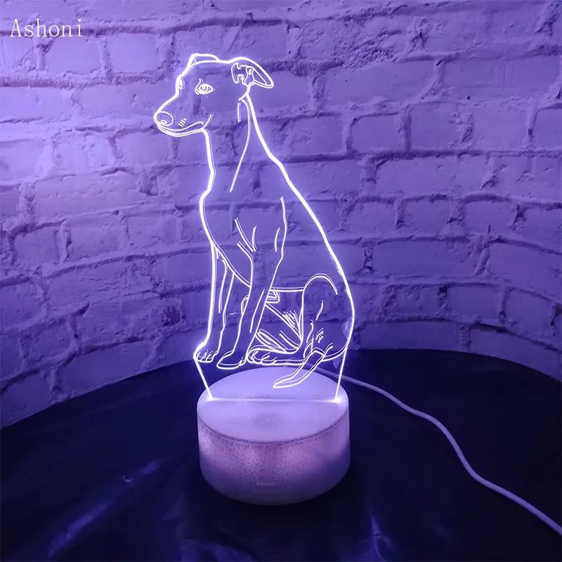 3D светодиодный собака 7 лампа меняющая цвет USB 3D ночник акриловая цветная настольная лампа домашний Декор Рождественский подарок для детей