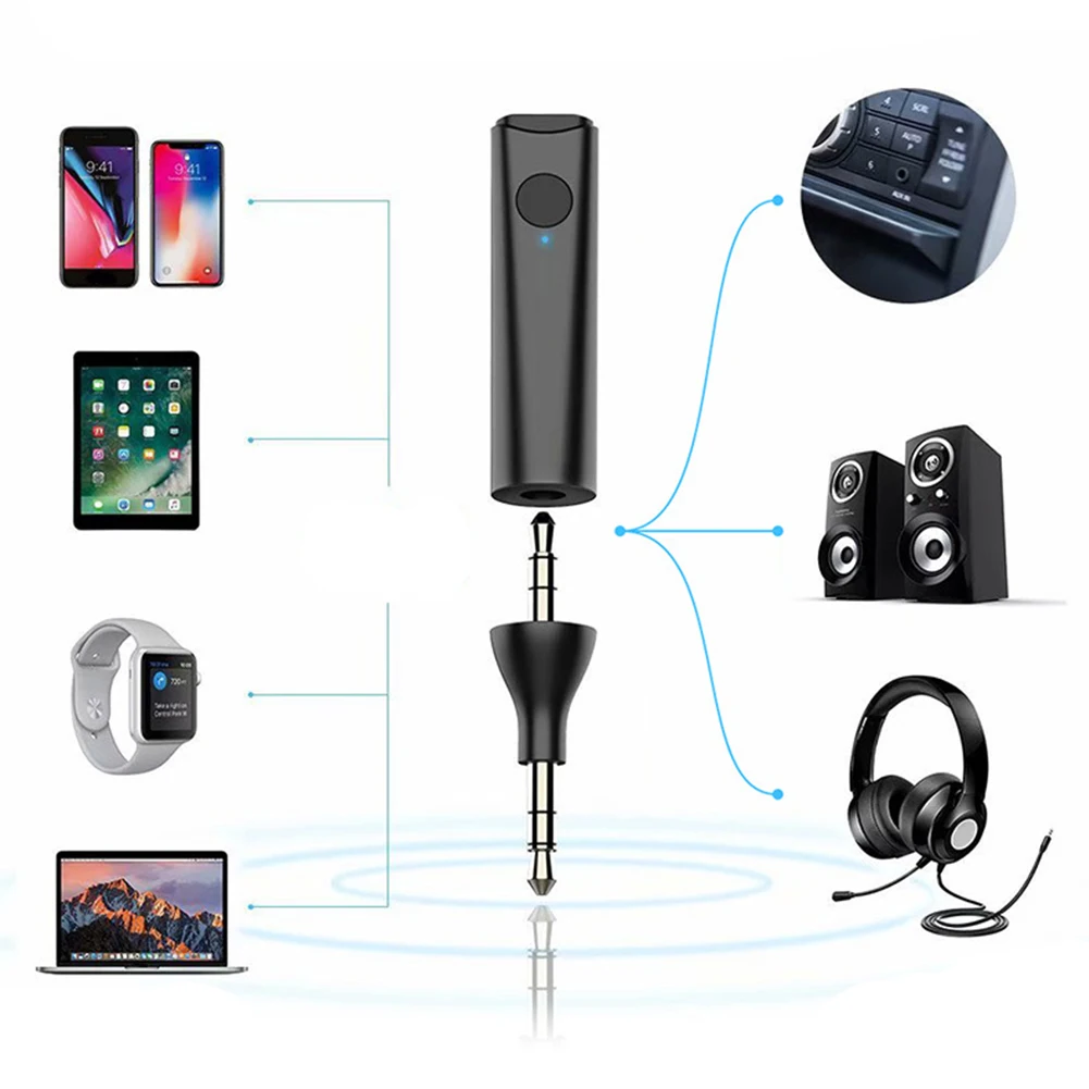 Музыкальный беспроводной Aux автомобильный Bluetooth приемник портативный 3,5 мм стерео 5,0 адаптер аудио разъем передатчик