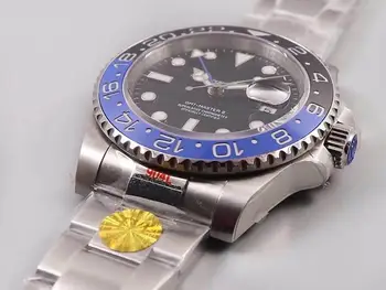 

top brand men's AAA luxury men watch black GMT series ceramic rose gold rlx 40MM dial date strap automatic mechanical wristwatch