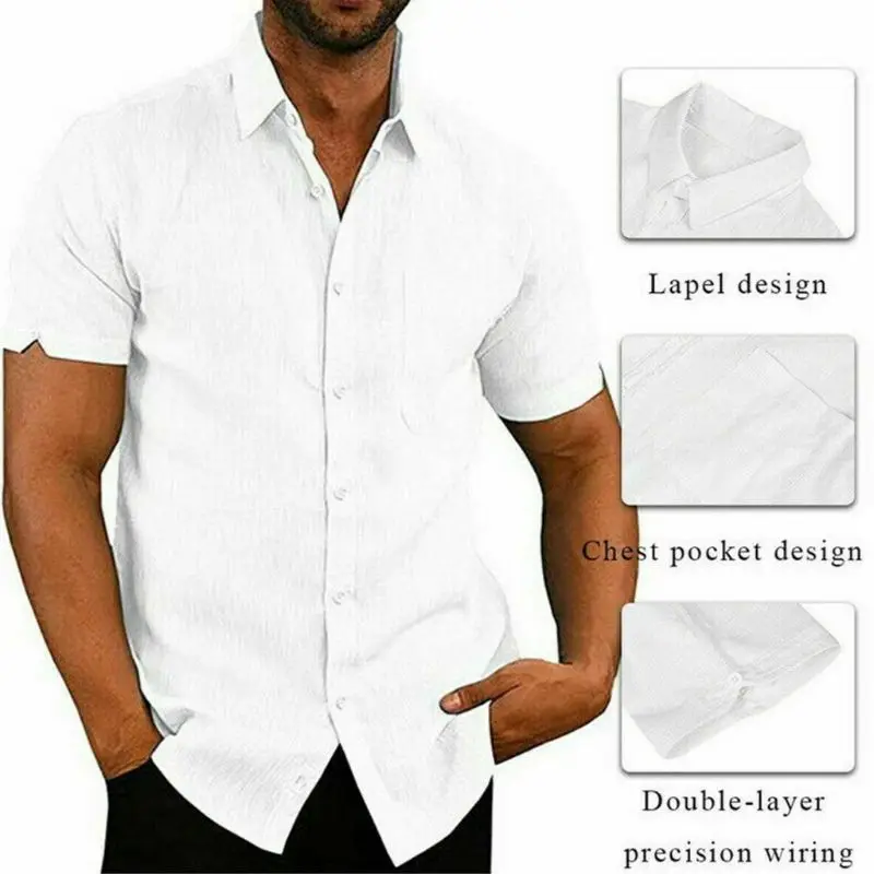 Летняя мода Для Мужчин's повседневные платья Slim Fit Футболка короткий рукав футболки