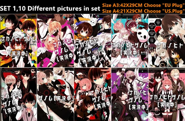 10 PCS/LOT Anime Nakanohito Genome Jikkyouchuu The Ones Within Poster  Sticker Postcard Toy Akatsuki Karin