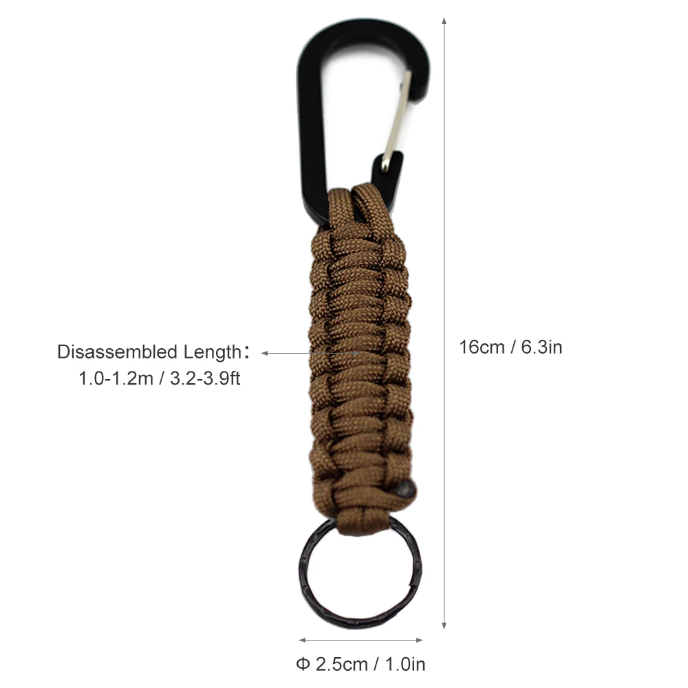 6 Pcs Outdoor Paracord Braided Lanyards Set With Clips Keyring For Climbing Survival Camping Hiking Backpack Equipment Tools