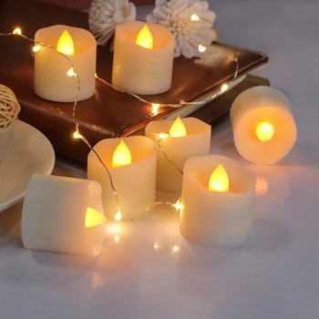 

LED Simulation Candle Flame Light Electronic Yellow Flicker LED Candle Models Lamp Plastic Tea Light with Remote Control