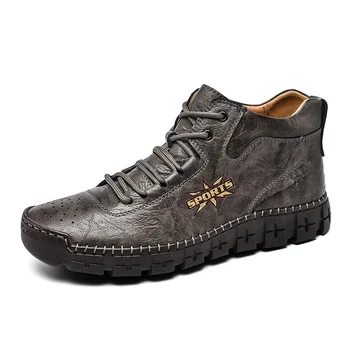 

New Men's Boots Handmade Men Ankle Boots Thick Winter Plush Warm Comfortable Snow Boots Elegant Fashion Men Shoe 38-48