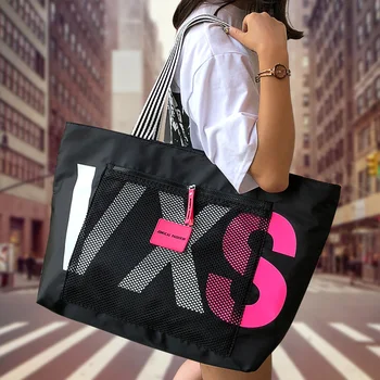 

Single shoulder bag large capacity women canvas Oxford nylon leisure Ins simple hand cloth shopping bag Han Version tote