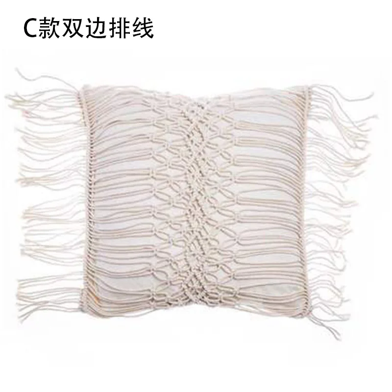 YOMDID Boho cushion cover macrame pillows case bohemia geometric pattern cotton thread tassels pillowcase sofa throw home decor - Цвет: 3