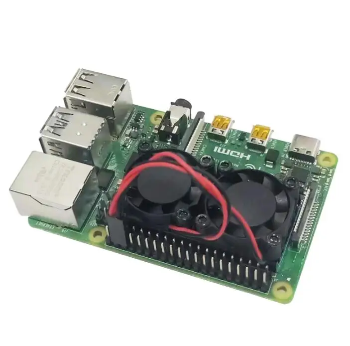 Raspberry Pi 4 двойной вентилятор с теплоотводом система охлаждения двойной вентилятор охлаждения Радиатор подходит для Raspberry Pi 3 3B Plus