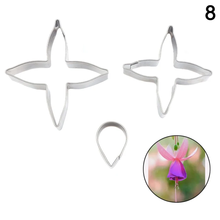 Stainless Steel Flower Petal Cookie Cutter Cupcake Mold Fondant Cake Mould DIY Decor MU8669
