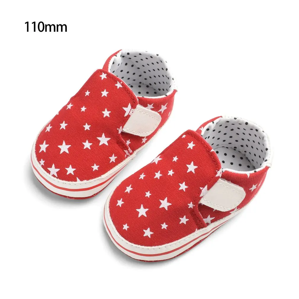 OUTAD New Fashion Newborn Baby Shoes Infants Girls Boys Star Print Soft Sole Anti-slip Hook&Loop Shoes Baby Girls First Walkers