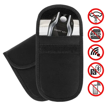 

Car Key Storage Case RFID Signal Blocker Case Bag Signal Blocking Shield Case Anti-hacking Protector Pocket Car Key Tools