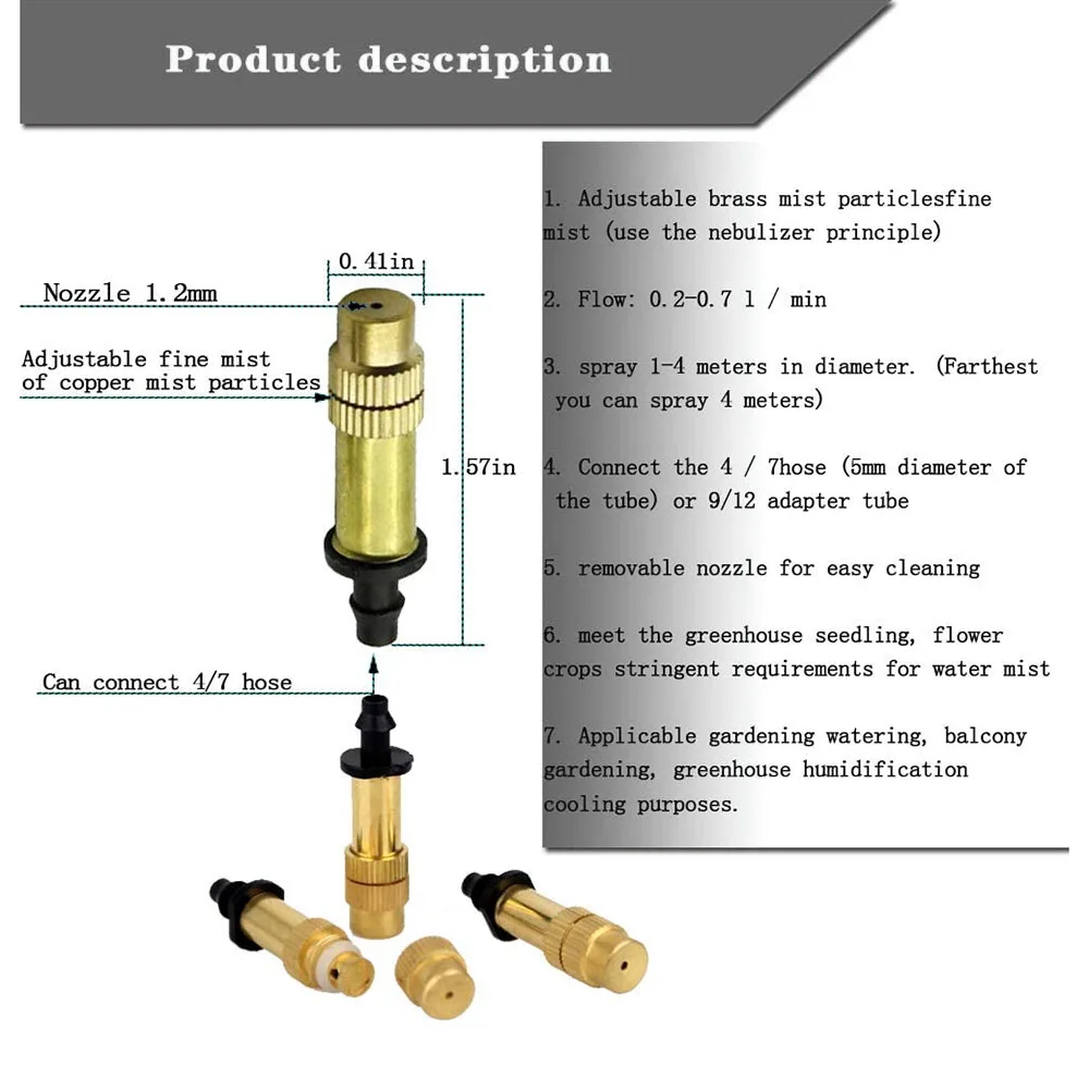 Регулируемый распылитель для капельного полива сада 4/7 дюйма|Опрыскиватели| |