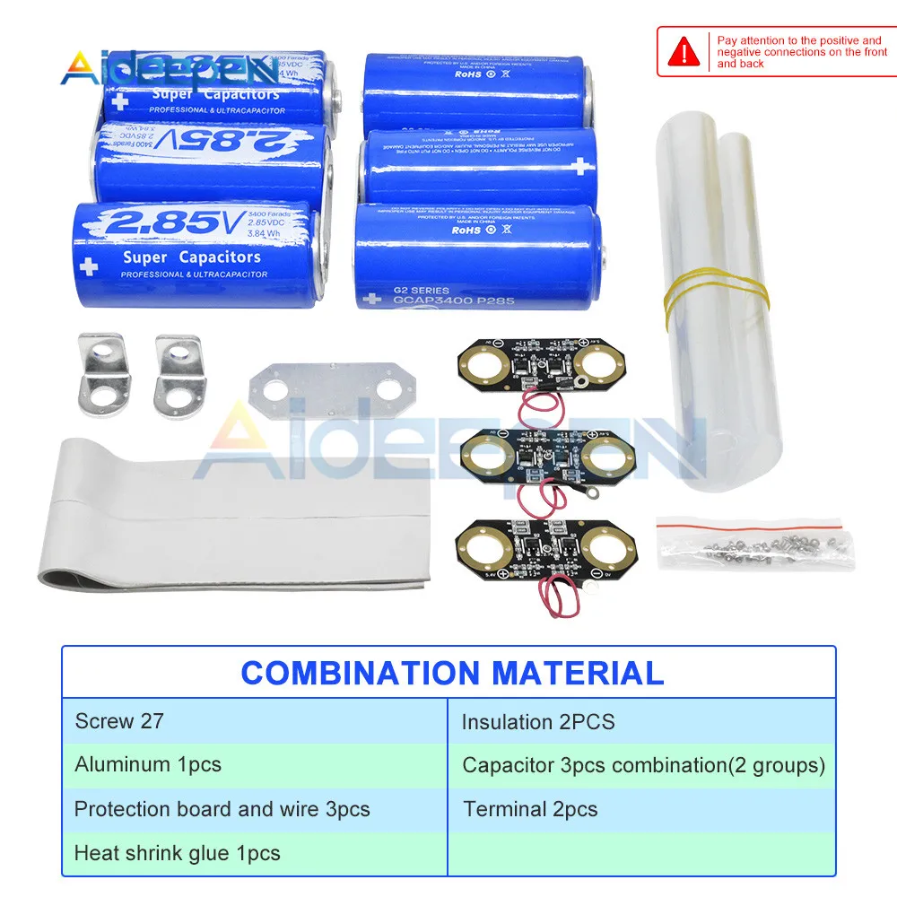 3 шт+ 3 шт 17 в 566F супер Фарад конденсаторы с защитной платой однорядные автомобильные конденсаторы 2,85 в 3400F для авто автомобиля DIY KIT