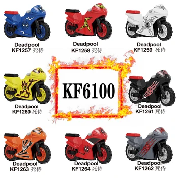 

Deadpool Ghost Rider With Motorcycle Building Blocks Heroes Plastic Learning Figures For Children Toys KF6100