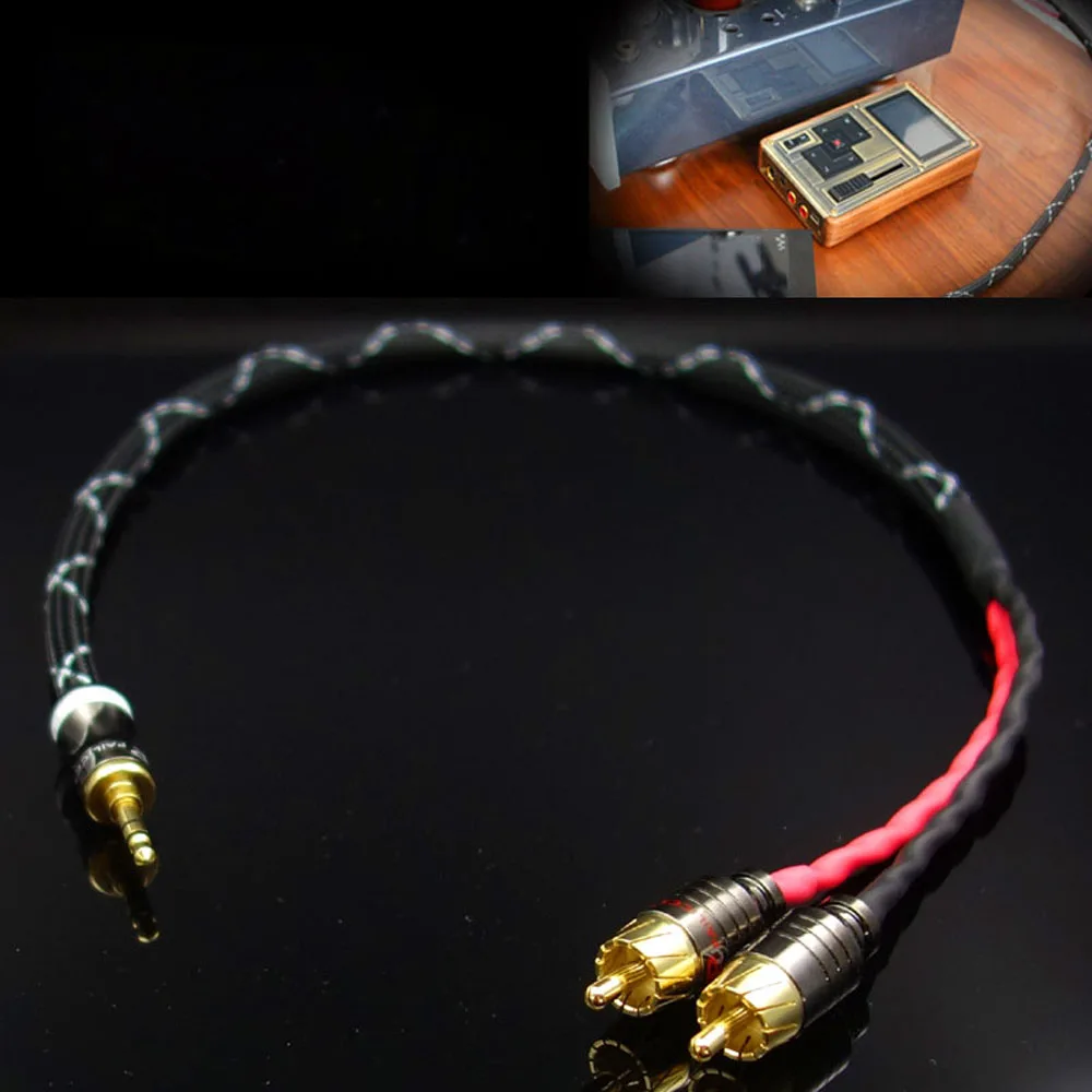 

Hight Quality hifi audio cable 3.5mm jack to rca cable JAPAN Audio signal wire AUX cable convert RCA plug