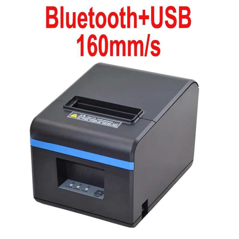 80 мм Термальный чековый принтер POS принтер Поддержка авто Cut Bluetooth USB Ethernet порт для кухни ресторан магазин - Цвет: Bluetooth And USB