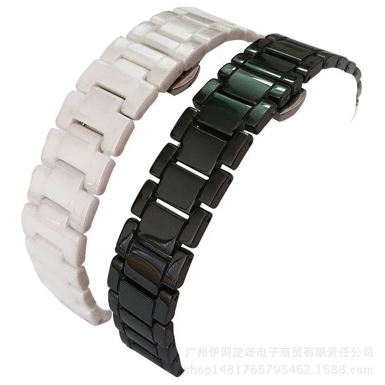 

Tank Ceramic Watch Strap Black And White Ceramic Watch Chain Adaptation Huawei Sports Bracelet B2 15 Size B3 16 Size