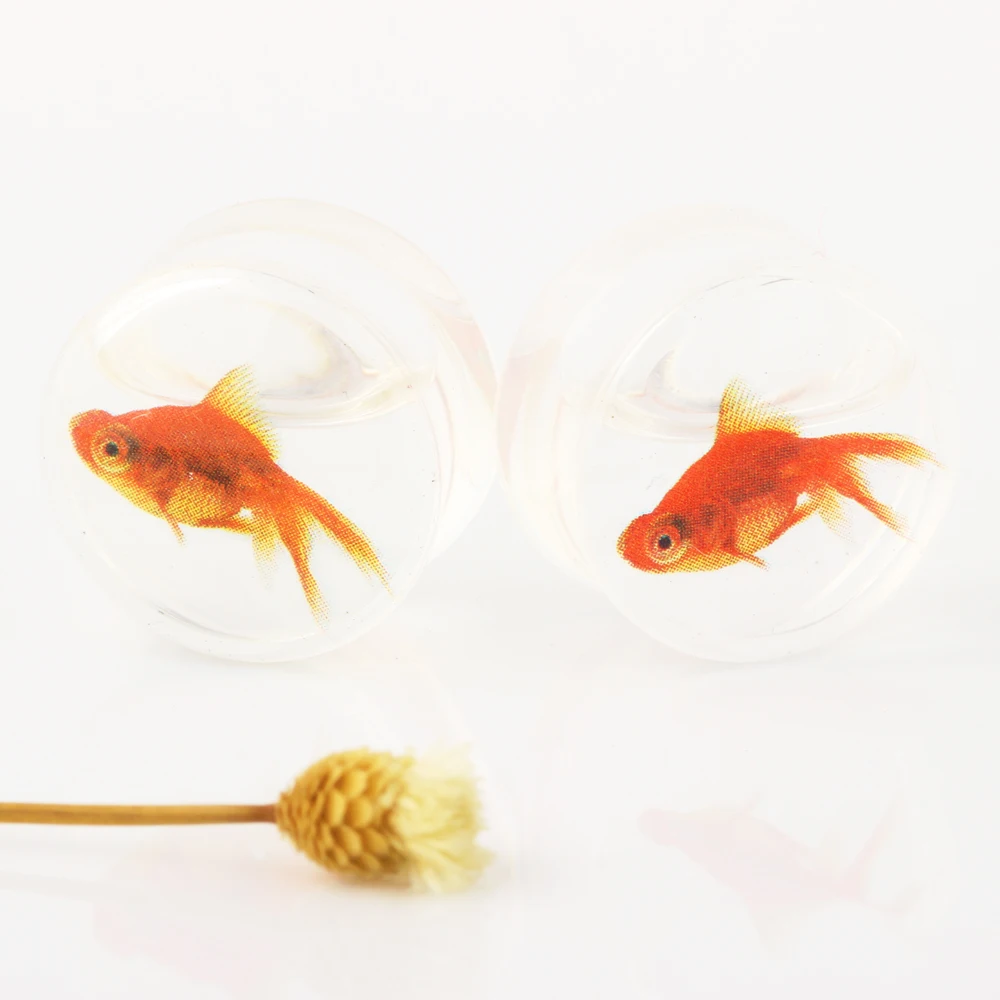 1PC Acrylic Clear Ear Gauges Tunnels 0g 2G 00 Plugs And Stretcher For Women Men Double Flare Fish 00 Gauges Solid 10mm 8mm Punk