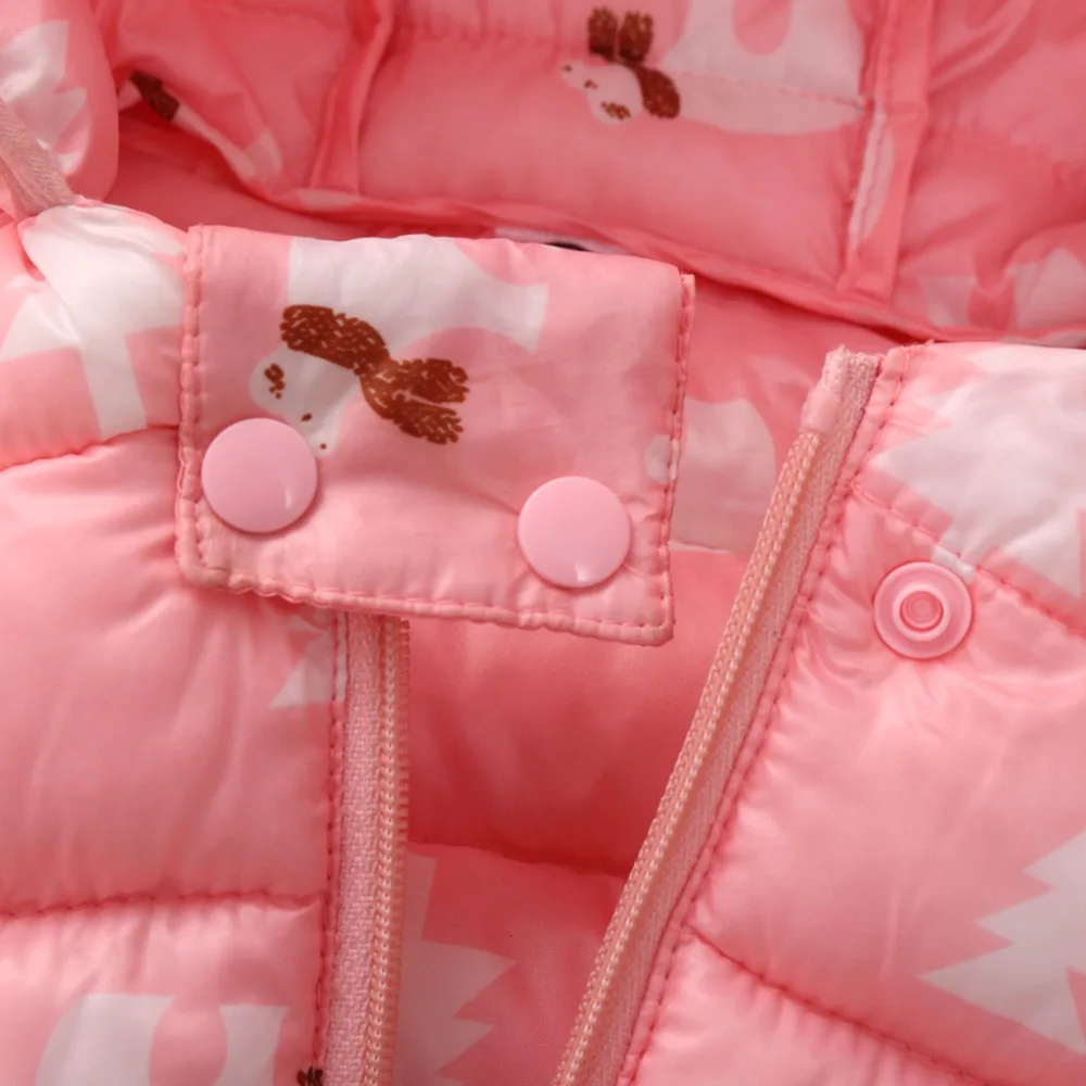 Зимняя куртка для новорожденных; Детский пуховик; плотная теплая куртка с капюшоном и длинными рукавами с принтом для малышей; зимняя одежда для малышей