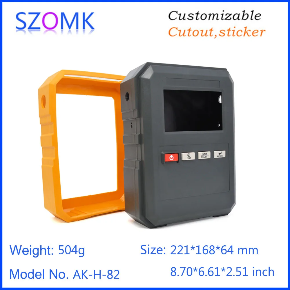 SZOMK Handheld Plastic Enclosure com Cut Out PCB Junction Box, AK-H-82