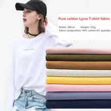25 цветов хлопок Джерси хлопок 40s чесаный хлопок ткань хлопок лайкра стрейч трикотажная футболка ткань жилет футболка ткань