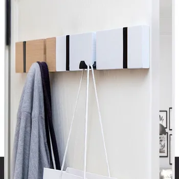 

Wood Wall Hanger Coat Hooks Key Hook Holder Clothes Storage Organizer Metal Hidden Wall Hook for Hanging Clothes Home Decoration