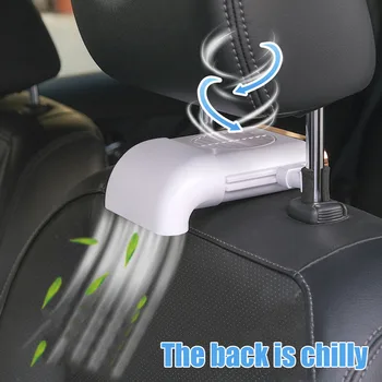 

5V USB Car Seat Back Fan 3-Speed Silent Cooling Mini Car Seat Headrest Pole Fan Adjustable Backseat Mini USB Fan Cooling