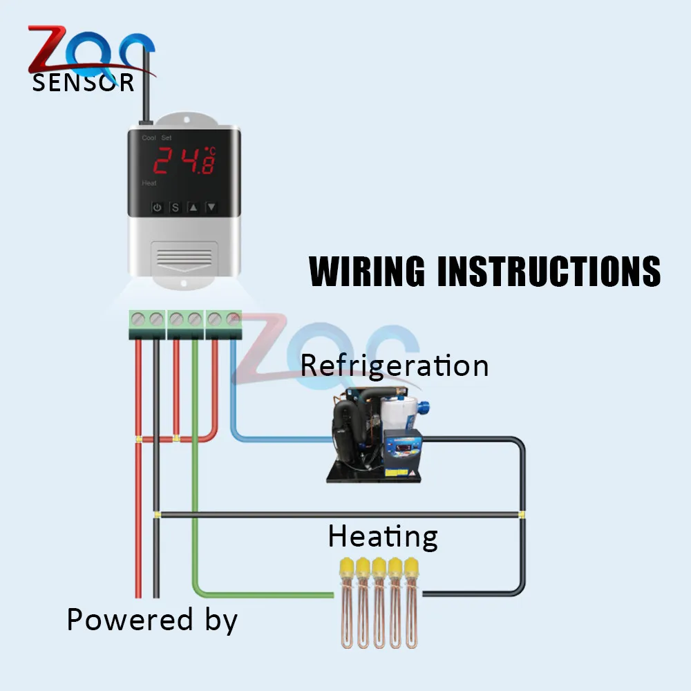 Переменный ток 110 В 220 В светодиодный цифровой регулятор температуры Термостат Термометр холодильное охлаждение нагрев регулятор температуры инкубатор