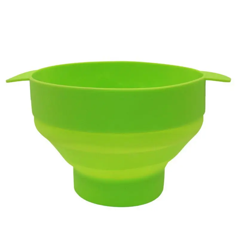 handle green Крышка силиконовый горячий воздух попкорн лук микроволновый попкорн Поппер складной попкорн машина чаша - Цвет: handle green