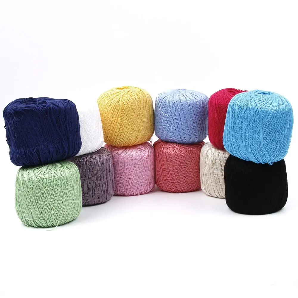 DIY Mercerized Cotton Cord Thread Yarn 1 Pcs for Embroidery Crochet Knitting Lace Jewelry Sewing