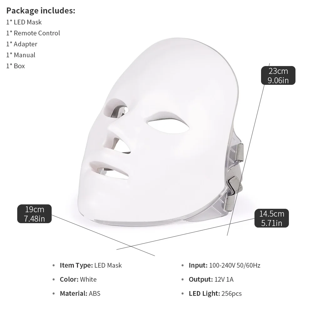 

7 Colors Led Mask Photon Electric LED Facial Mask LED Skin Rejuvenation Anti Wrinkle Acne Photon Therapy Home Salon Beauty Tool