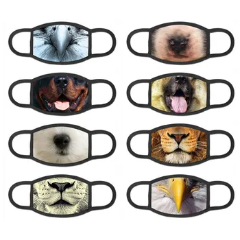 

Funny 3D Animals Pattern Print Adult Half Face Mask Cute Pets Reusable Protective Dustproof bacteria proof Flu Mouth Mask Lady