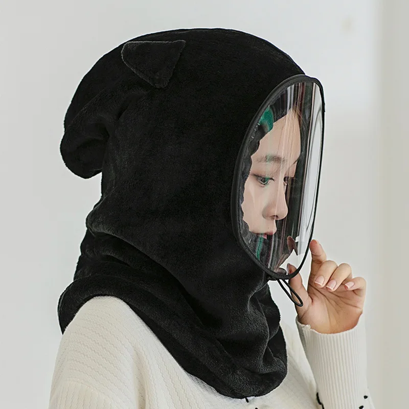 New Fashion Warm Hats Winter Children Beanies Plus Velvet Winter Hats For Women Men Hat With Glasses Cap