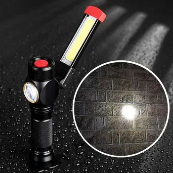 

Flashlight Work Light Cycling Super Bright Torch LED Flashlight USB Rechargeable COB+T6 Hiking Climbing Strong Magnetic