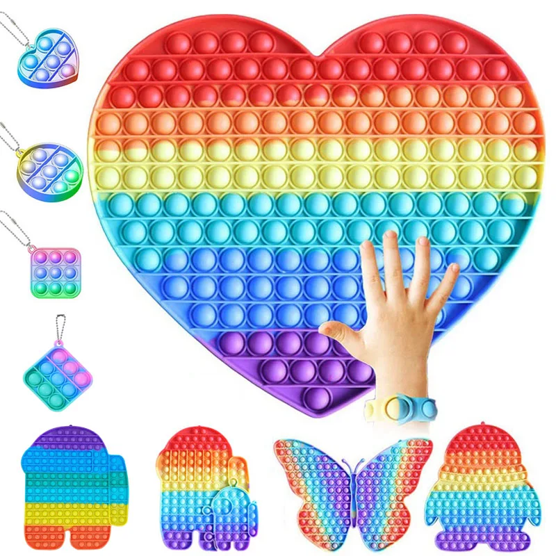 Giant Size Pepits Fidget Toys 30cm Rainbow Big Push Popet Bubble XXL Dimple Antistress Toy Simpl Dimmer Stress Children Gift | Игрушки и