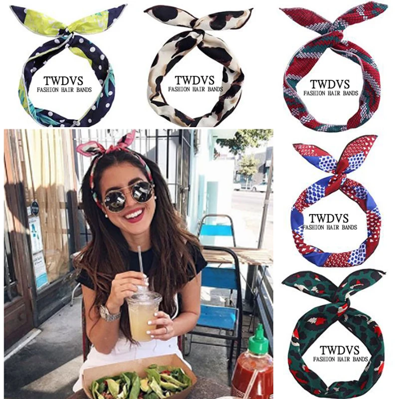 Cross Bow Headband Summer New Fashion Hair Accessories Retro Suede Solid Color Rabbit Ears Metal Wire Red Pink Bands Ties |