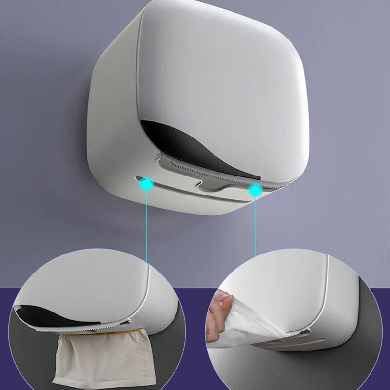 

Waterproof Wall Mount Toilet Paper Holder Shelf Toilet Paper Tray Roll Paper Tube Storage Box Creative Tray Tissue Box Home-30