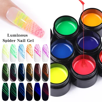 

UR SUGAR 7ml Neon Fluorescent Spider UV Gel Rainbow Luminous Creative Nail Art Soak Off UV Gel for DIY Gel Paint Nail Art Design