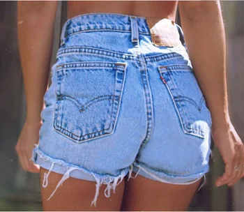 

2019 High-waisted Denim Shorts Women Summer Casual Street Style Sexy Boyfriend Loose Frayed Wide Leg Pant