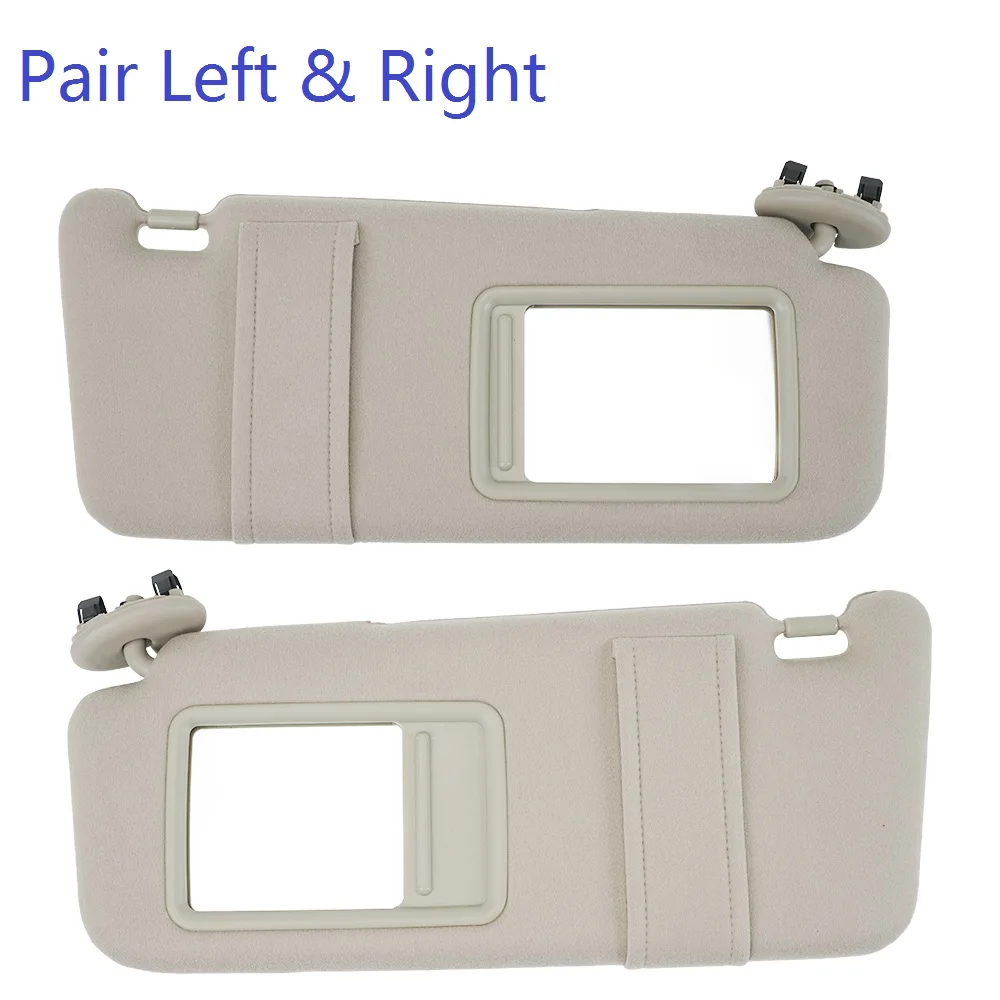 

NICECNC Beige Sun Visor Right Left Side Tan Beige for Toyota Camry 2007-2011 WithOut Sunroof Top quality PP plastic shell Fabric