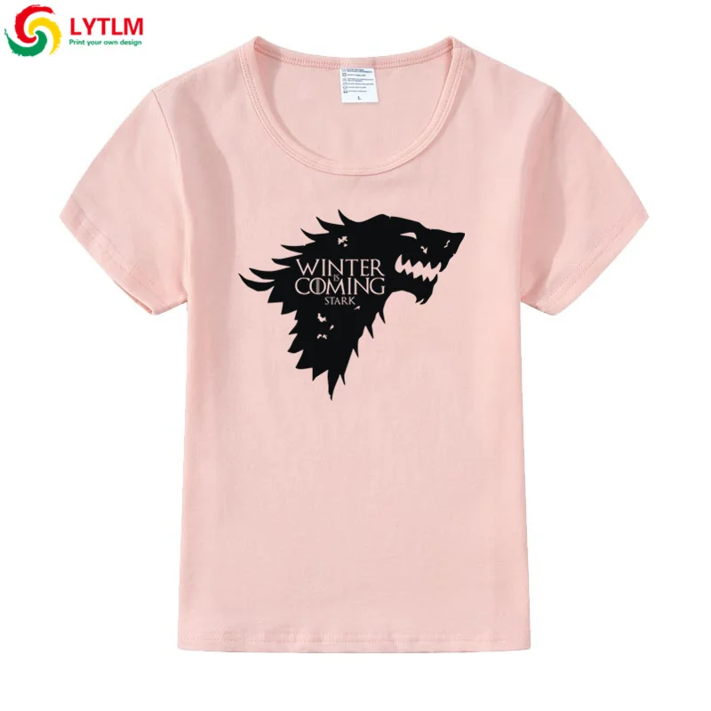 LYTLM House Stark/футболка для мальчиков и девочек, ХХХ, футболка с надписью «Rock», Enfant Garcon, Игра престолов, футболки для мальчиков, 3D футболка с изображением волка, Roupa De Menina - Цвет: DX LYCRA Pink