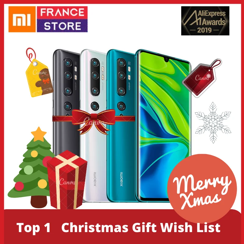 Глобальный R Xiaomi CC9 Pro / Note 10 6GB 128GB 108MP Penta Camera Smartphone 5260mah Mix Оптический зум с двойным изогнутым экраном