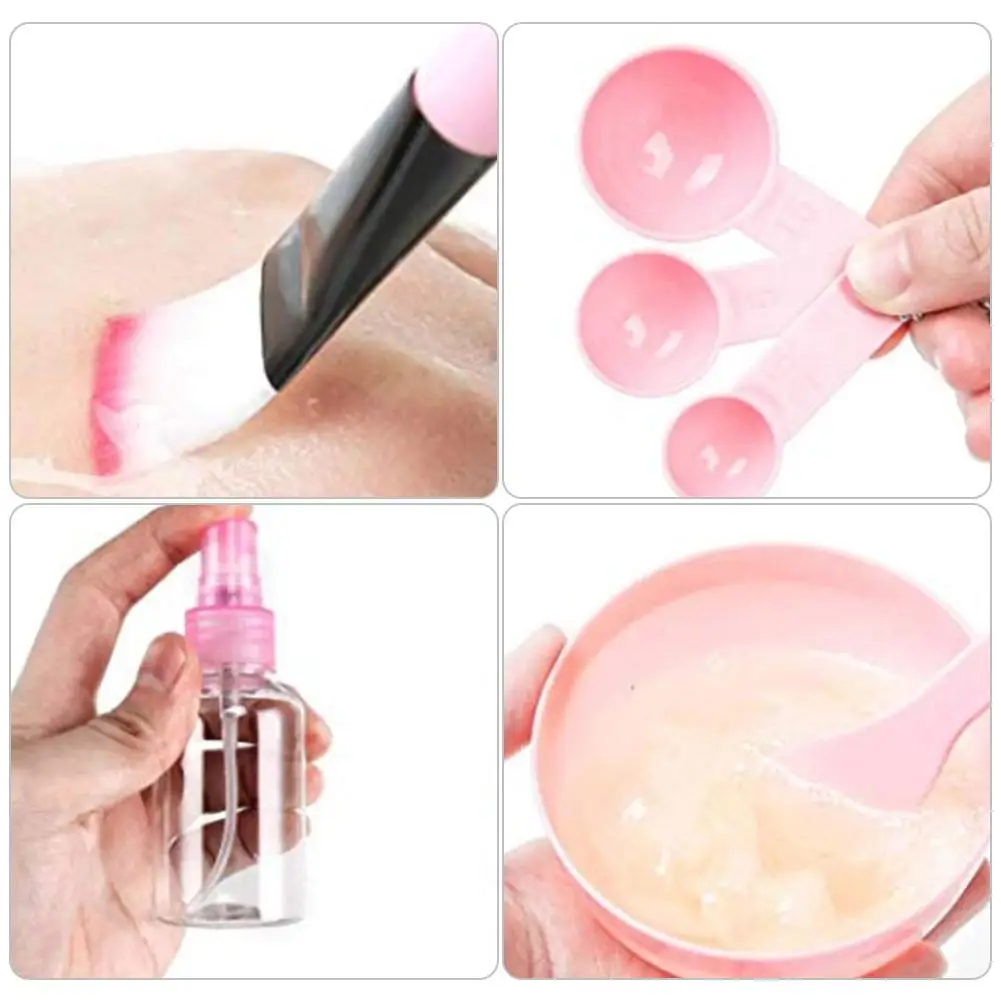 9 In 1 Makeup Bowl Set DIY Mask Tool Facial Beauty Cosmetic Makeup Tool With Brush Mixed Stir Spatula Stick Measuring Spoon Kit